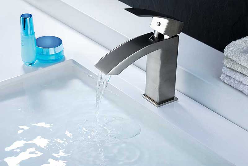 Anzzi Revere Single Handle Bathroom Sink Faucet in Brushed Nickel 4