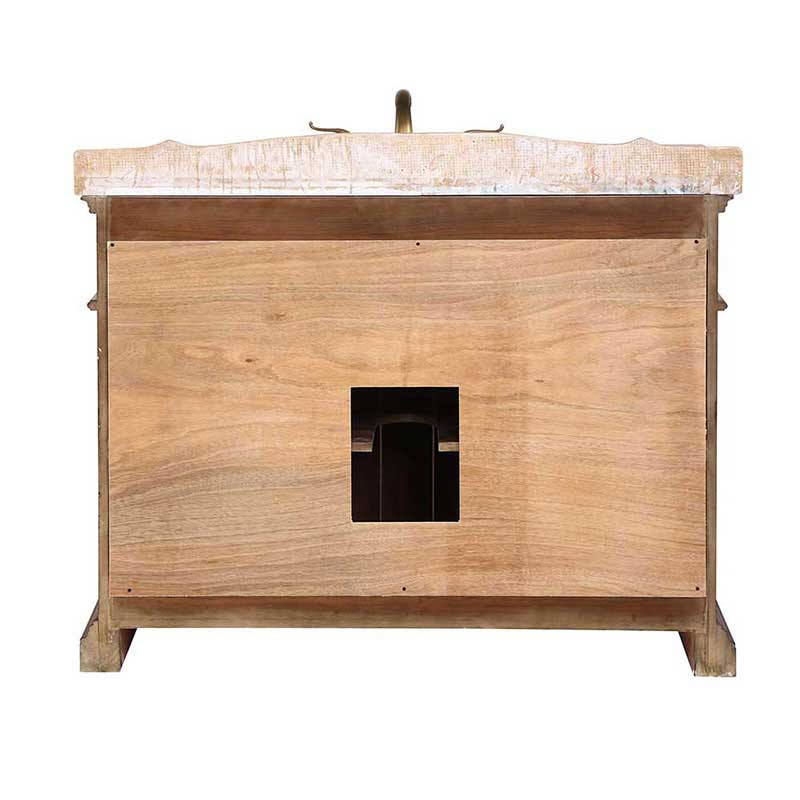 Legion Furniture 48" Solid Wood Sink Vanity With Travertine-No Faucet Light Walnut 2