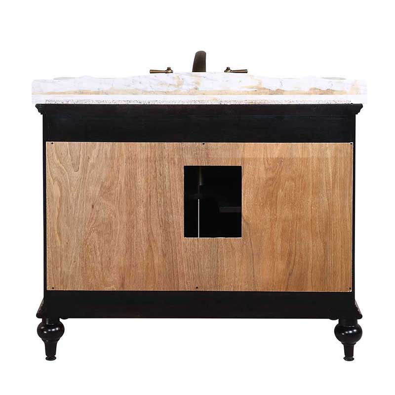 Legion Furniture 47" Solid Wood Sink Vanity With Marble Top-No Faucet And Backsplash Black 2