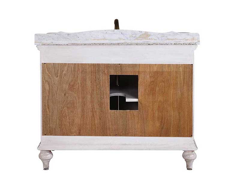 Legion Furniture 47" Solid Wood Sink Vanity With Marble Top-No Faucet And Backsplash Antique White 2