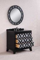Legion Furniture 38" Solid Wood Sink Vanity With Granite Top-No Faucet And Backplash Black 4