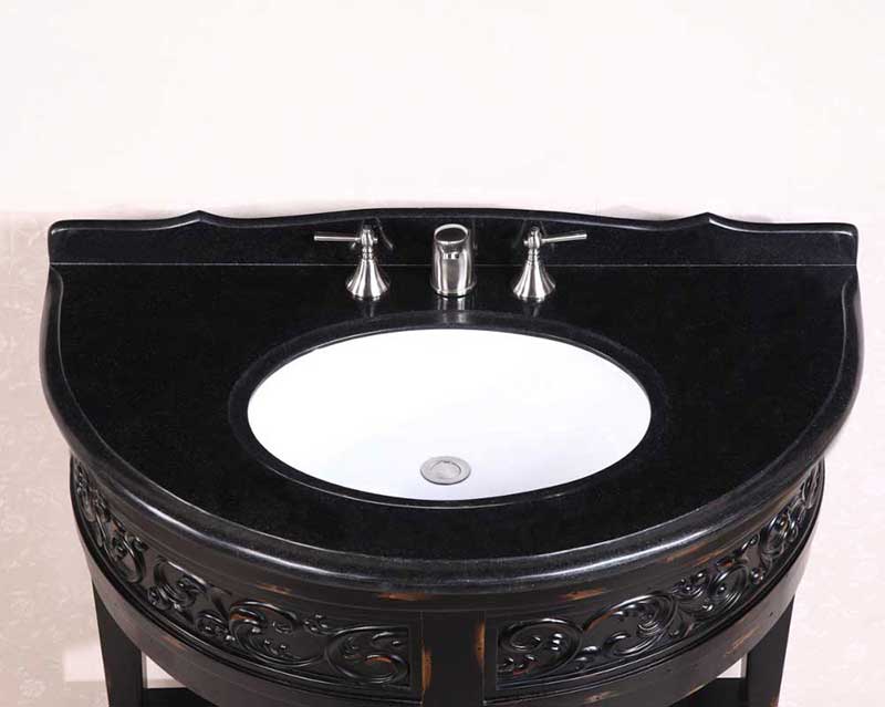 Legion Furniture 41" Solid Wood Sink Vanity With Granite Top-No Faucet And Backsplash Antique Espresso 3