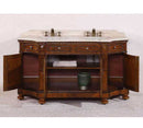 Legion Furniture 68" Solid Wood Sink Vanity With Travertine-No Faucet And Backsplash Antique Brown 5