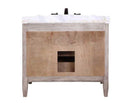Legion Furniture 40" Solid Wood Sink Vanity With Marble Top-No Faucet And Backsplash Antique Light Grey 2