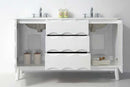 Legion Furniture 60" Solid Wood Sink Vanity With Artificial Stone-No Faucet White 2