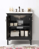 Legion Furniture 30" Black Color Solid Wood Sink Vanity With Marble Top-No Faucet Antique Black 2
