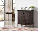 Legion Furniture 30" Brown Color Solid Wood Sink Vanity With Marble Top-No Faucet Antique Brown 3