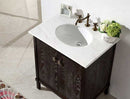 Legion Furniture 30" Brown Color Solid Wood Sink Vanity With Marble Top-No Faucet Antique Brown 4