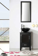 Legion Furniture 18.5" Black Color Wood Sink Vanity With Glass Top-No Faucet Matt Black