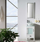 Legion Furniture 18.5" White Color Wood Sink Vanity With Glass Top-No Faucet Matt White