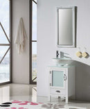 Legion Furniture 18.5" White Color Wood Sink Vanity With Glass Top-No Faucet Matt White 4