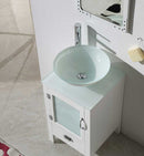 Legion Furniture 18.5" White Color Wood Sink Vanity With Glass Top-No Faucet Matt White 5