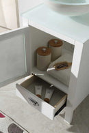 Legion Furniture 18.5" White Color Wood Sink Vanity With Glass Top-No Faucet Matt White 6