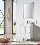 Legion Furniture 24" White Color Wood Sink Vanity With Ceramic Top-No Faucet Matt White 4