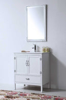 Legion Furniture 30" White Color Wood Sink Vanity With Ceramic Top-No Faucet Matt White 6