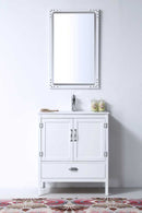 Legion Furniture 30" White Color Wood Sink Vanity With Ceramic Top-No Faucet Matt White