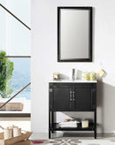 Legion Furniture 30" Black Color Wood Sink Vanity With Ceramic Top-No Faucet Matt Black