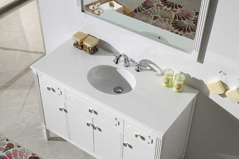 Legion Furniture 48" Wood Sink Vanity With Artificial Stone Top-No Faucet White 6
