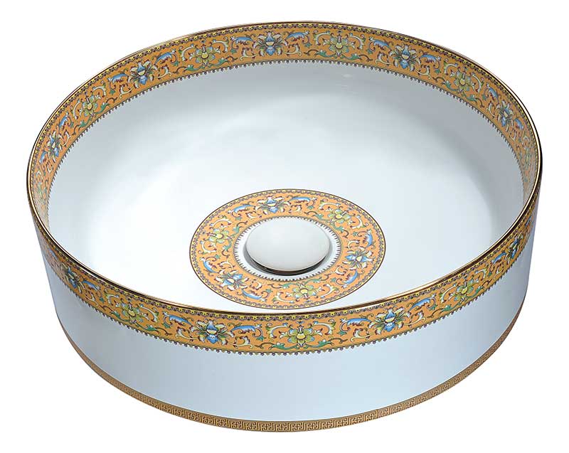 Anzzi Byzantian Series Ceramic Vessel Sink in Mosaic Gold LS-AZ266