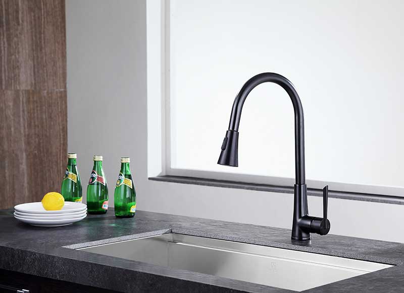 Anzzi Tulip Single-Handle Pull-Out Sprayer Kitchen Faucet in Oil Rubbed Bronze KF-AZ216ORB 3