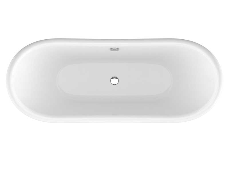 Anzzi 69.29” Belissima Double Slipper Acrylic Claw Foot Tub in White FT-CF130FAFT-CH 5