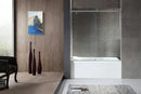 Anzzi Raymore Series 60 in. x 62 in. Frameless Sliding Tub Door in Brushed Nickel SD-AZ8080-01BN 4