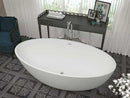 Cestino 66.5 in. One Piece Anzzi Stone Freestanding Bathtub in White 2