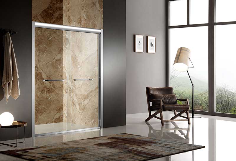 Anzzi Pharaoh 48 in. x 72 in. Framed Sliding Shower Door in Polished Chrome with Handle SD-AZ01BCH-R 2