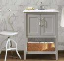 Legion Furniture 24" Gray Sink Vanity With Basket