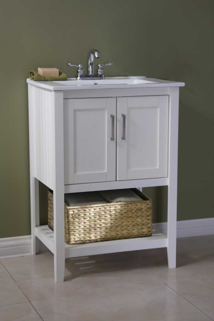 Legion Furniture 24" Sink Vanity With Basket Without Faucet White
