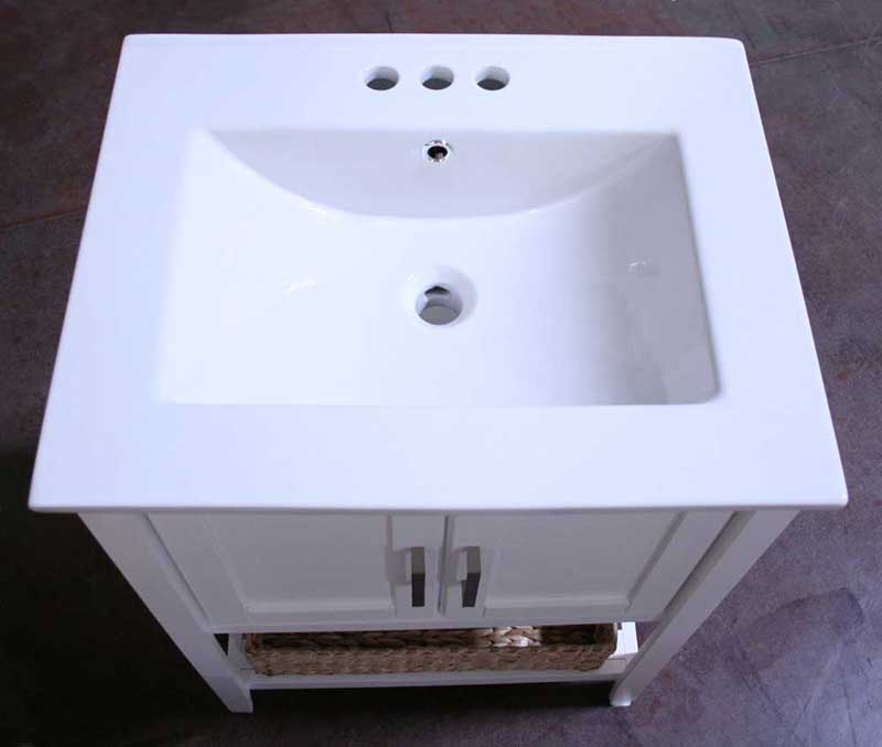 Legion Furniture 24" Sink Vanity With Basket Without Faucet White 3