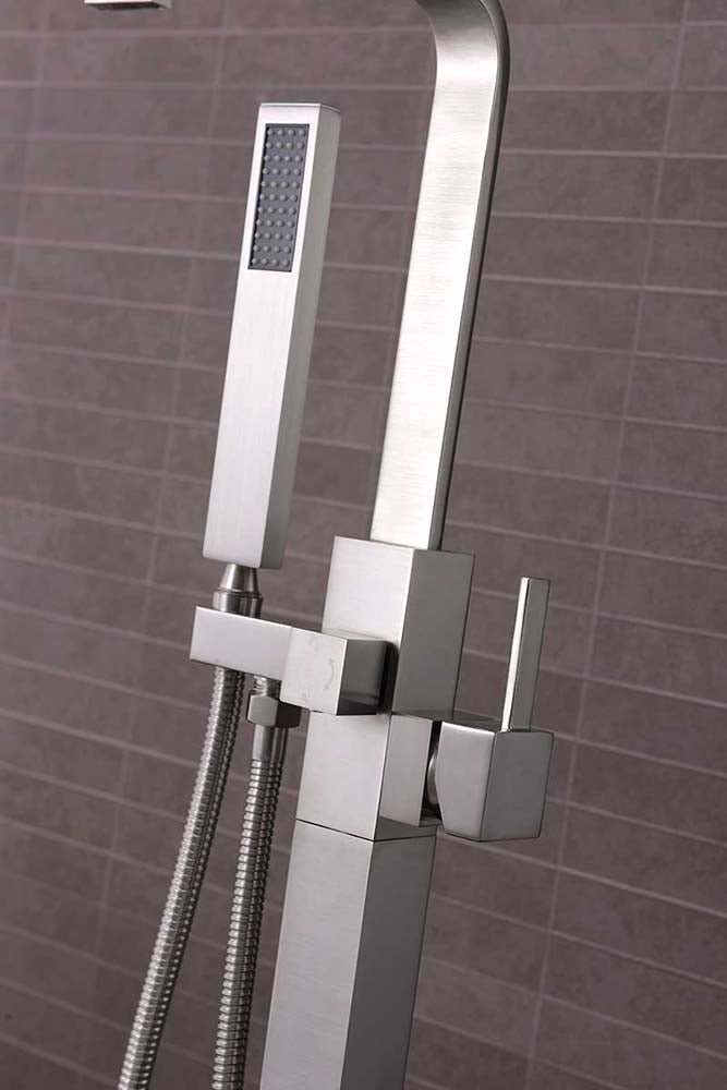 Anzzi Victoria 2-Handle Claw Foot Tub Faucet with Hand Shower in Brushed Nickel FS-AZ0031BN 6
