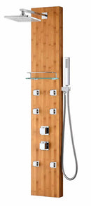 Anzzi Mansion 60 in. Full Body Shower Panel with Heavy Rain Shower and Spray Wand in Natural Bamboo