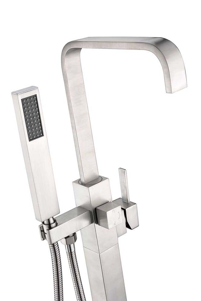 Anzzi Victoria 2-Handle Claw Foot Tub Faucet with Hand Shower in Brushed Nickel FS-AZ0031BN 9