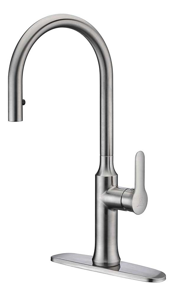 Anzzi Cresent Single Handle Pull-Down Sprayer Kitchen Faucet in Brushed Nickel KF-AZ1068BN 2