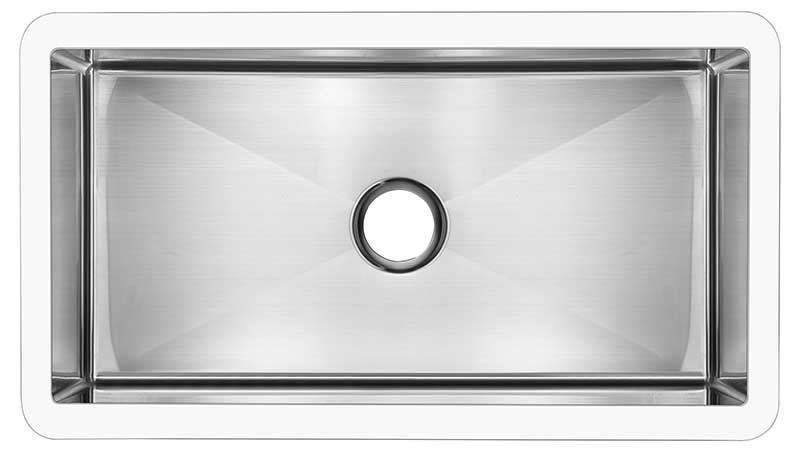 Anzzi Nepal Series Farmhouse Solid Surface 33 in. 0-Hole Single Bowl Kitchen Sink with Stainless Steel Interior in Matte White K-AZ270-A1 8