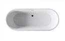 Anzzi Rossetto 5.6 ft. Man-Made Stone Freestanding Non-Whirlpool Bathtub in Matte White and Sol Series Faucet in Chrome 3