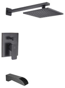 Anzzi Mezzo Series 1-Handle 1-Spray Tub and Shower Faucet in Matte Black