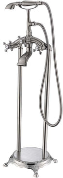 Anzzi Tugela 3-Handle Claw Foot Tub Faucet with Hand Shower in Brushed Nickel FS-AZ0052BN