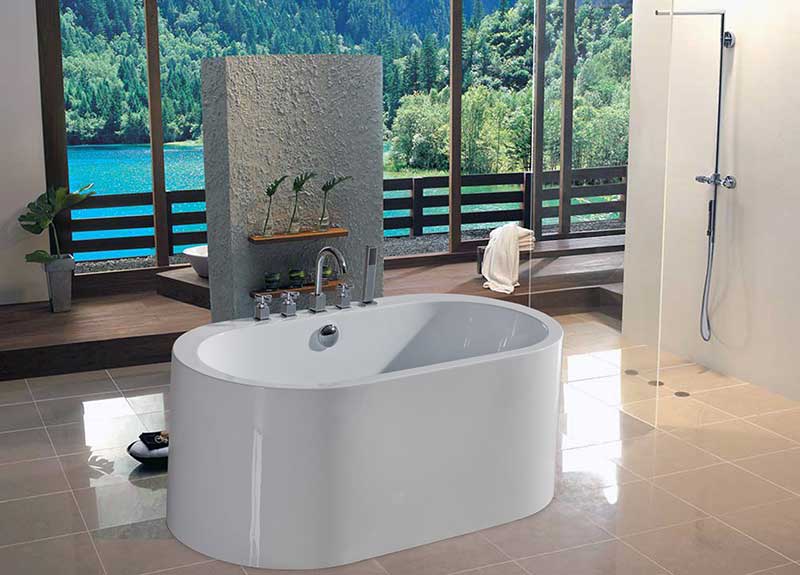 Aquatica PureScape 55" x 30" Semi-Freestanding Acrylic Bathtub 2