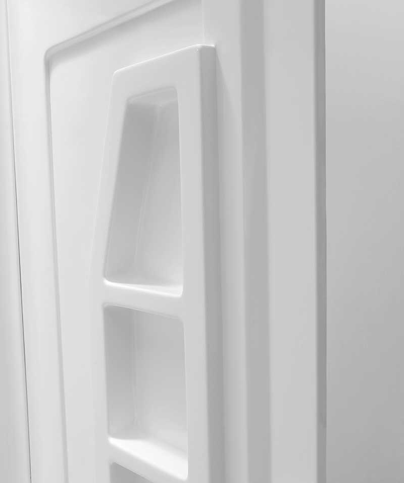 Anzzi Rose 48 in. x 36 in. x 74 in. 3-piece DIY Friendly Alcove Shower Surround in White