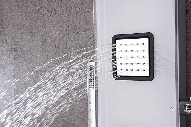 Anzzi Leopard 60 in. 3-Jetted Full Body Shower Panel with Heavy Rain Shower and Spray Wand in White SP-AZ032 12
