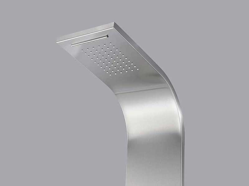 Anzzi FIELD Series 58 in. Full Body Shower Panel System with Heavy Rain Shower and Spray Wand in Brushed Steel 13