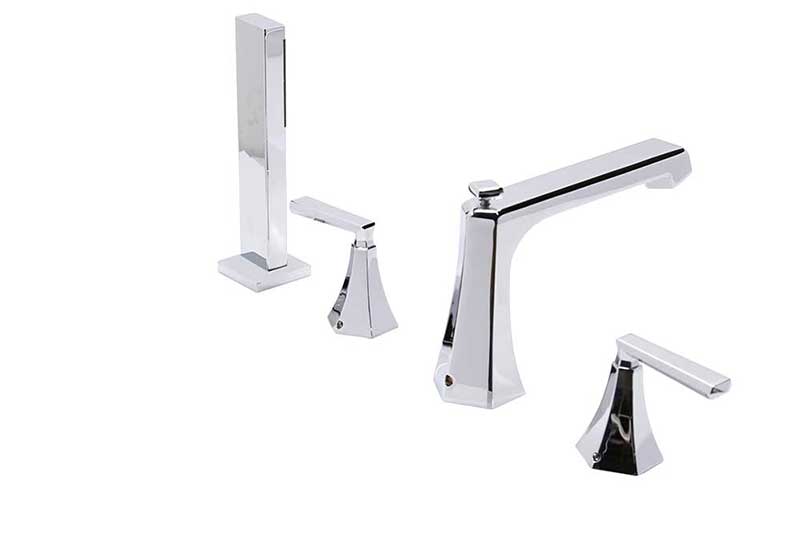 Anzzi Shine Series 2-Handle Roman Bathtub Faucet with Shower Wand in Polished Chrome 4