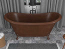 Anzzi Aeris 66 in. Handmade Copper Double Slipper Clawfoot Non-Whirlpool Bathtub in Hammered Antique Copper BT-013 3