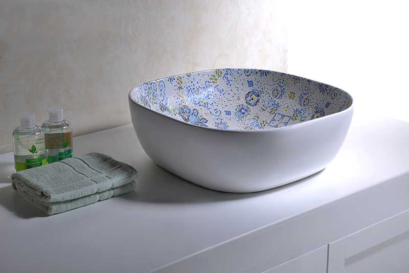Anzzi Byzantian Series Ceramic Vessel Sink in Byzantine Mosaic Finish LS-AZ246 3