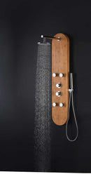 Anzzi CRANE Series 52 in. Full Body Shower Panel System with Heavy Rain Shower and Spray Wand in Natural Bamboo 5