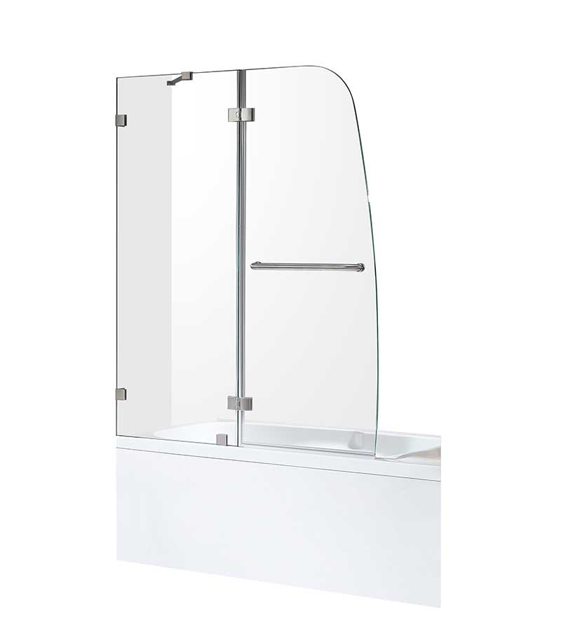 Anzzi Pacific Series 48 in. by 58 in. Frameless Hinged Tub Door in Brushed Nickel SD-AZ8076-01BN 5