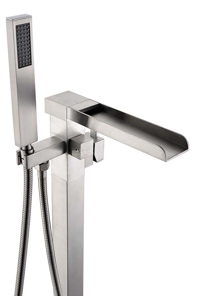 Anzzi Union 2-Handle Claw Foot Tub Faucet with Hand Shower in Brushed Nickel FS-AZ0059BN 10