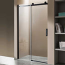 Anzzi Rhodes Series 48 in. x 76 in. Frameless Sliding Shower Door with Handle in Matte Black SD-FRLS05701MB